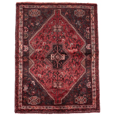 4'2 x 5'6 Hand-Knotted Persian Qashqai Area Rug