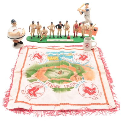 Boston Red Sox Baseball Memorabilia Including Figurines, Candy Dish and More