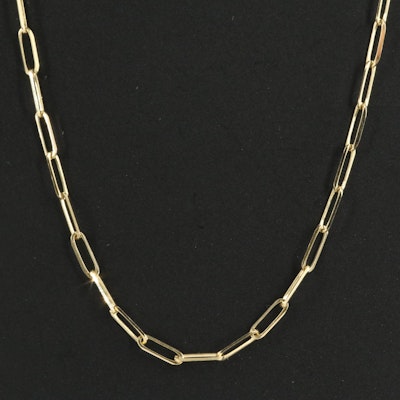 14K Paper Clip Chain Necklace