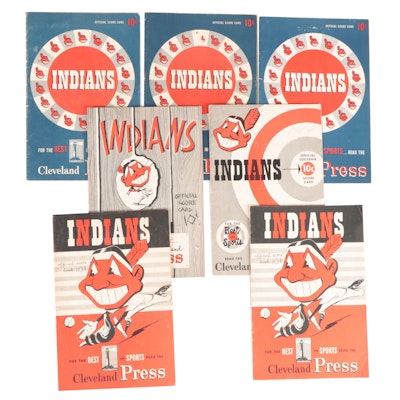 Cleveland Indians Scorecards with Games Against Yankees, Tigers, 1950s