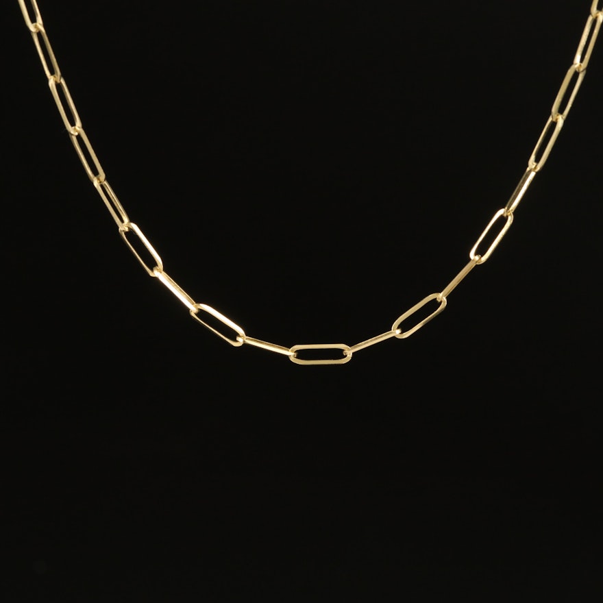 14K Oval Cable Chain Necklace