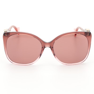 Gucci GG1010S Oversized Translucent Burgundy Sunglasses with Case