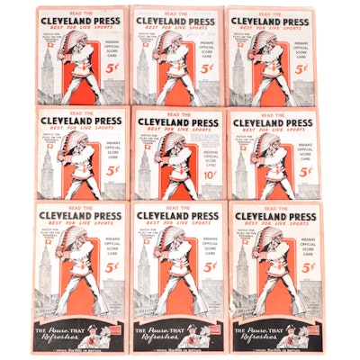 Cleveland Indians Scorecards with Games Against Yankees, Senators, 1930s