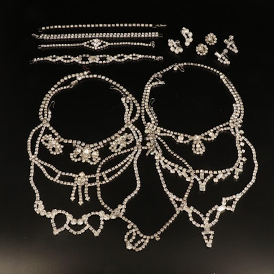 Rhinestone Necklaces, Bracelets and Earrings
