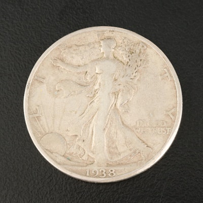 Low Mintage 1938-D Walking Liberty Silver Half Dollar