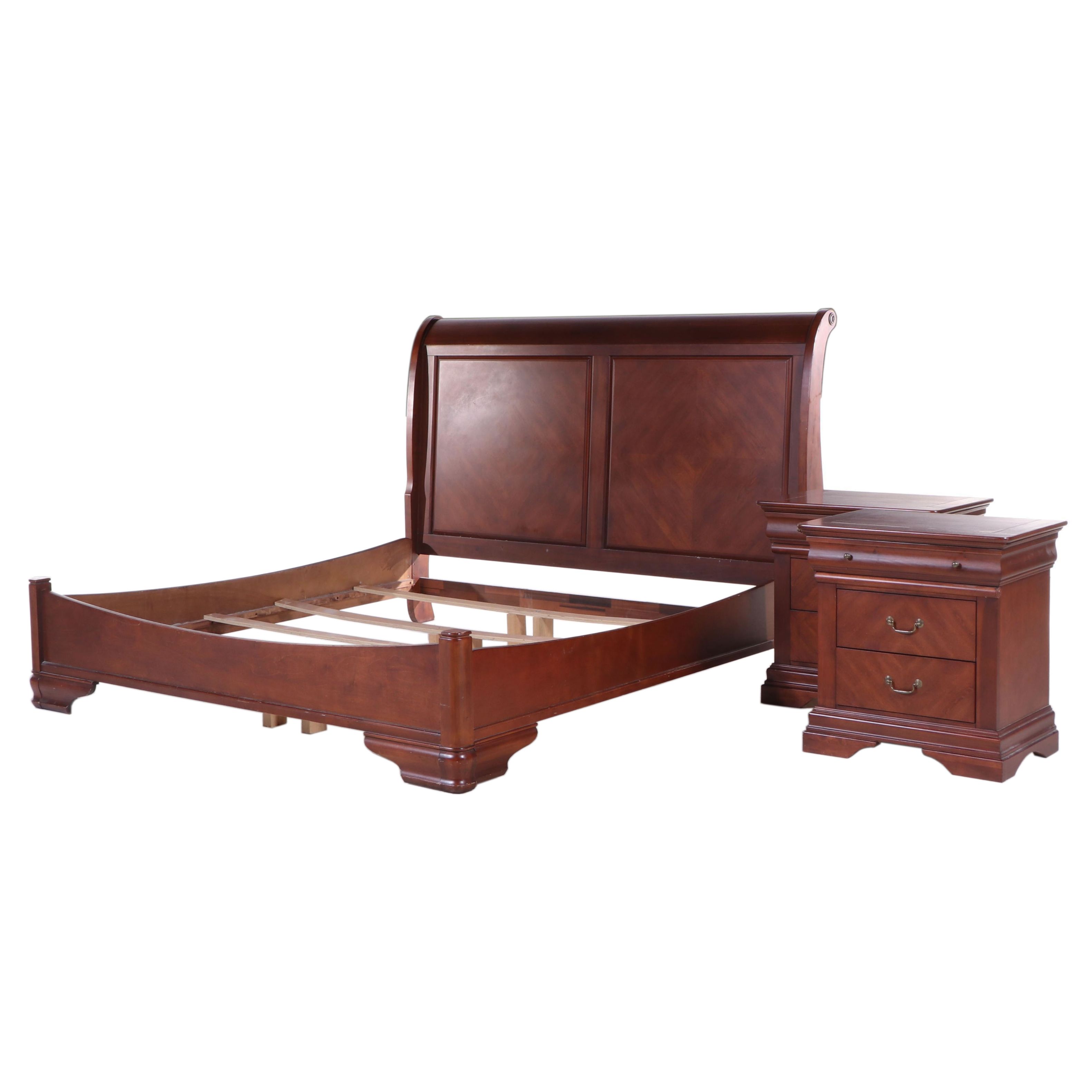 Collezione Europa Louis Philippe Style King Size Bed Frame & Two Nightstands EBTH