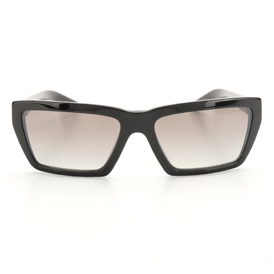 Prada SPR04V Black Frame Gradient Lens Sunglasses with Case and Box