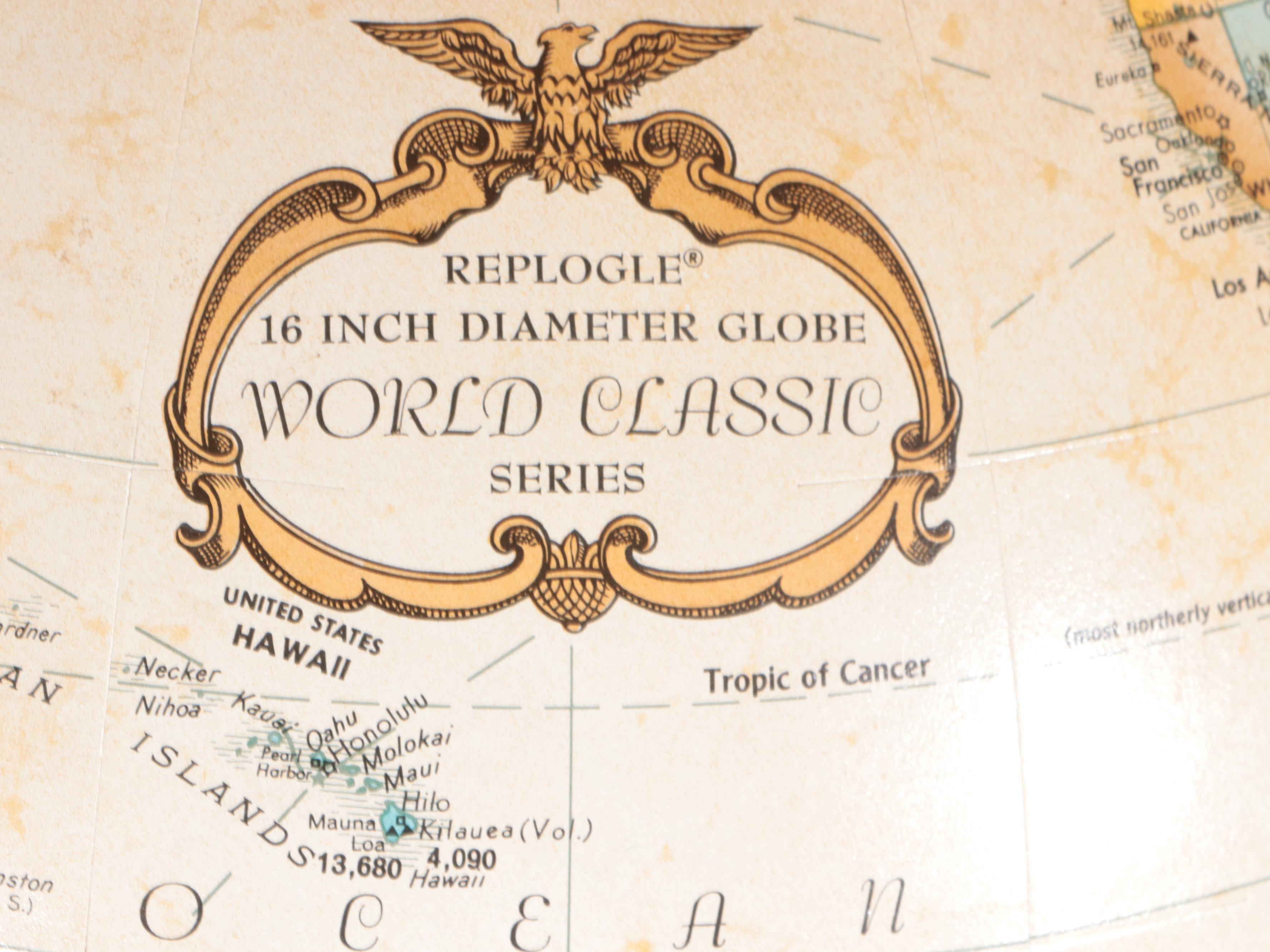 Repogle 16-Inch World Classic Series Globe on Metal Stand | EBTH