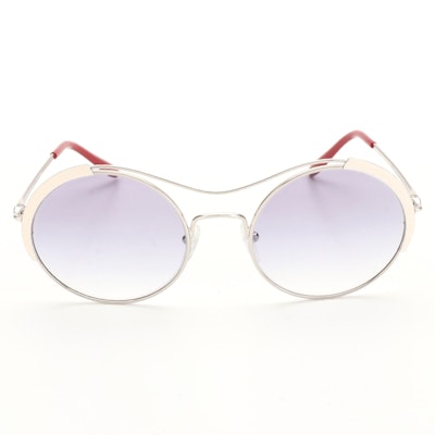 Prada SPR55V Round Metal Sunglasses with Case and Box
