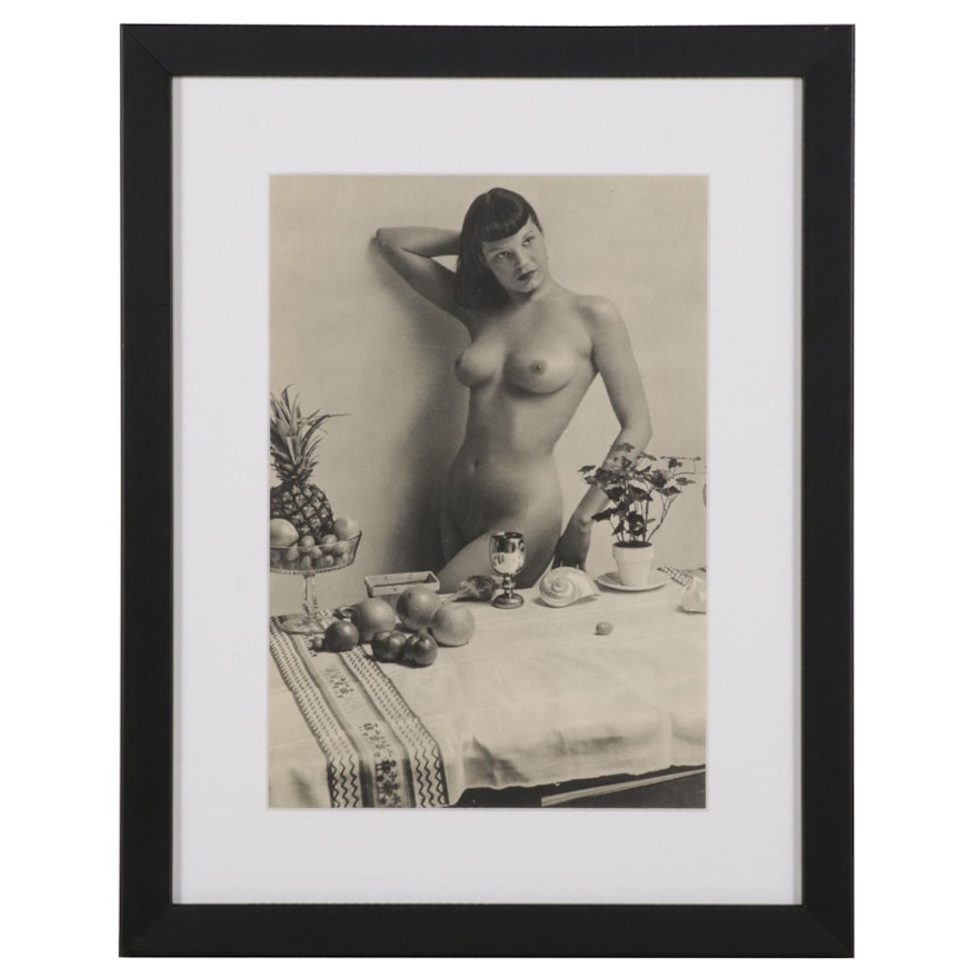 André de Dienes Bettie Page Nude Portrait Rotogravure From "Nus," 1949