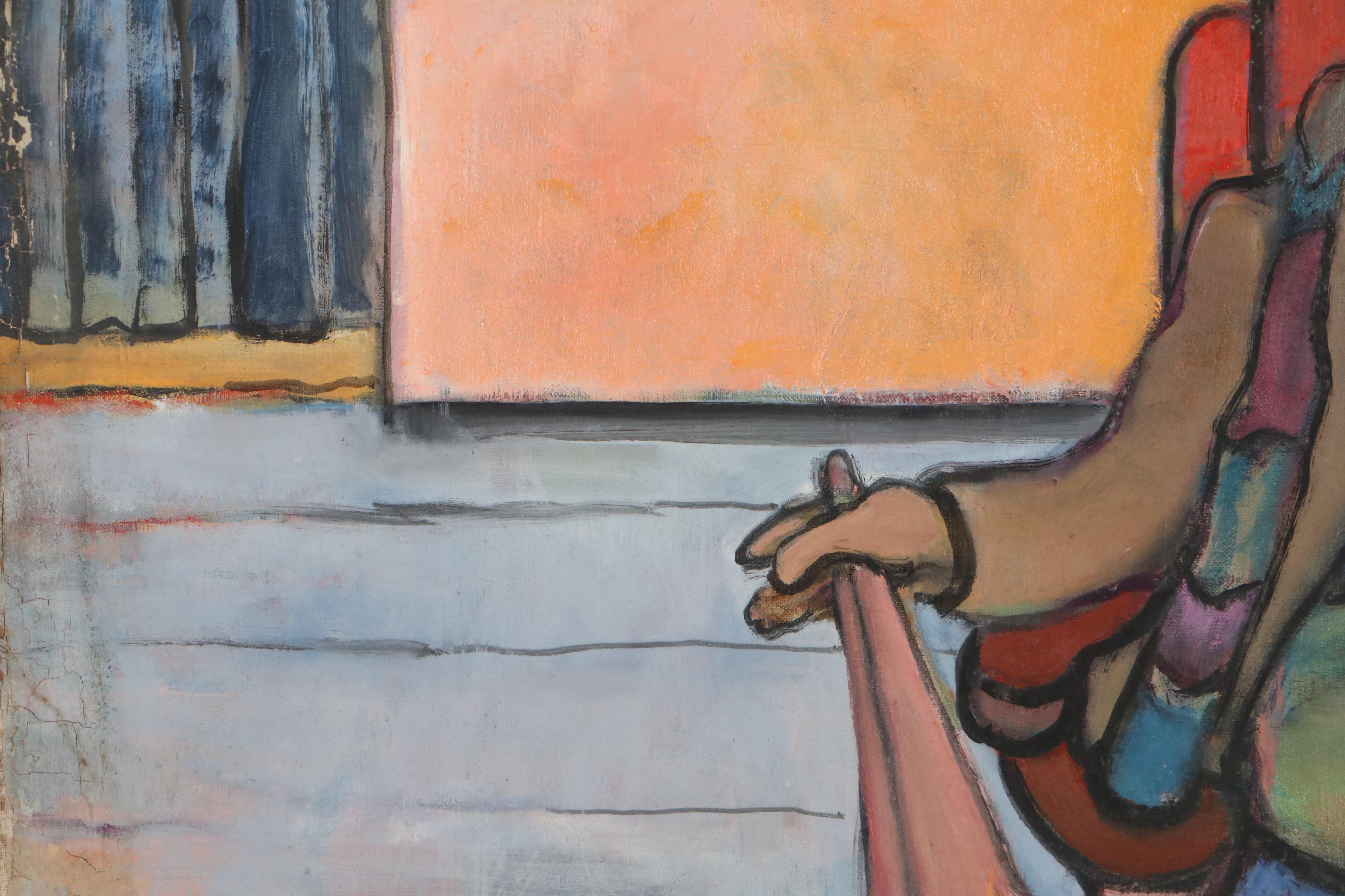 Marion Maas Oil Painting of Seated Figure | EBTH