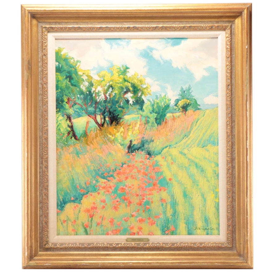 André Vignoles French Country Landscape Oil Painting
