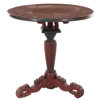 Anglo-Indian Center Table with Birdcage Revolving Top, Mid to Late 19th Century