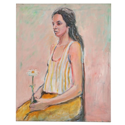 Marion Maas Oil Painting of Seated Figure