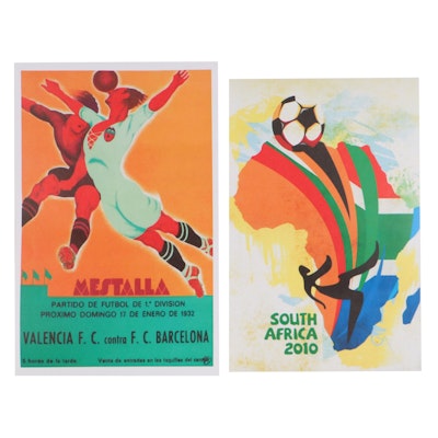 Giclée Soccer Posters Including "Valencia vs. Madrid"