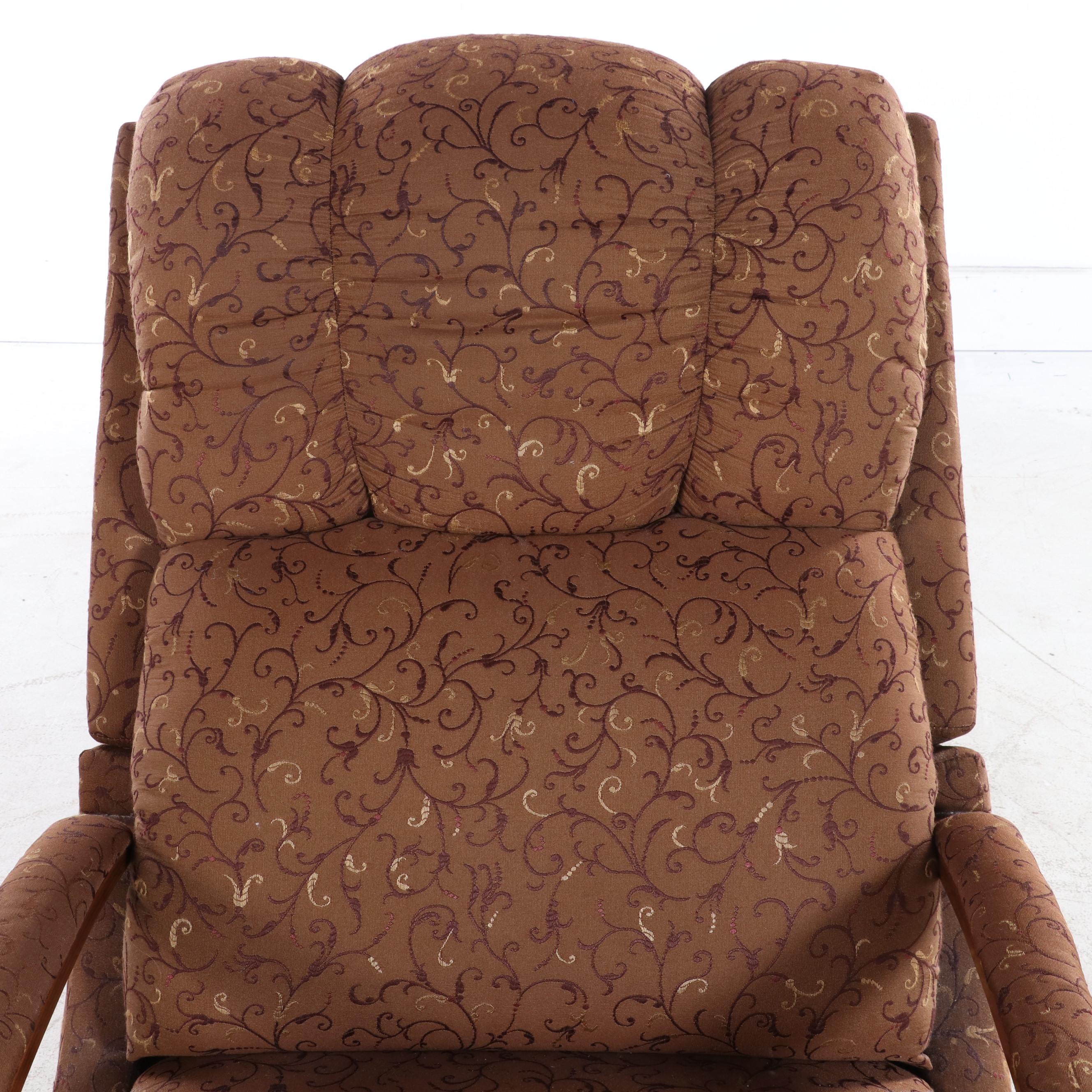 LaZBoy "Harbor Town" Oak and CustomUpholstered ReclinaRocker EBTH