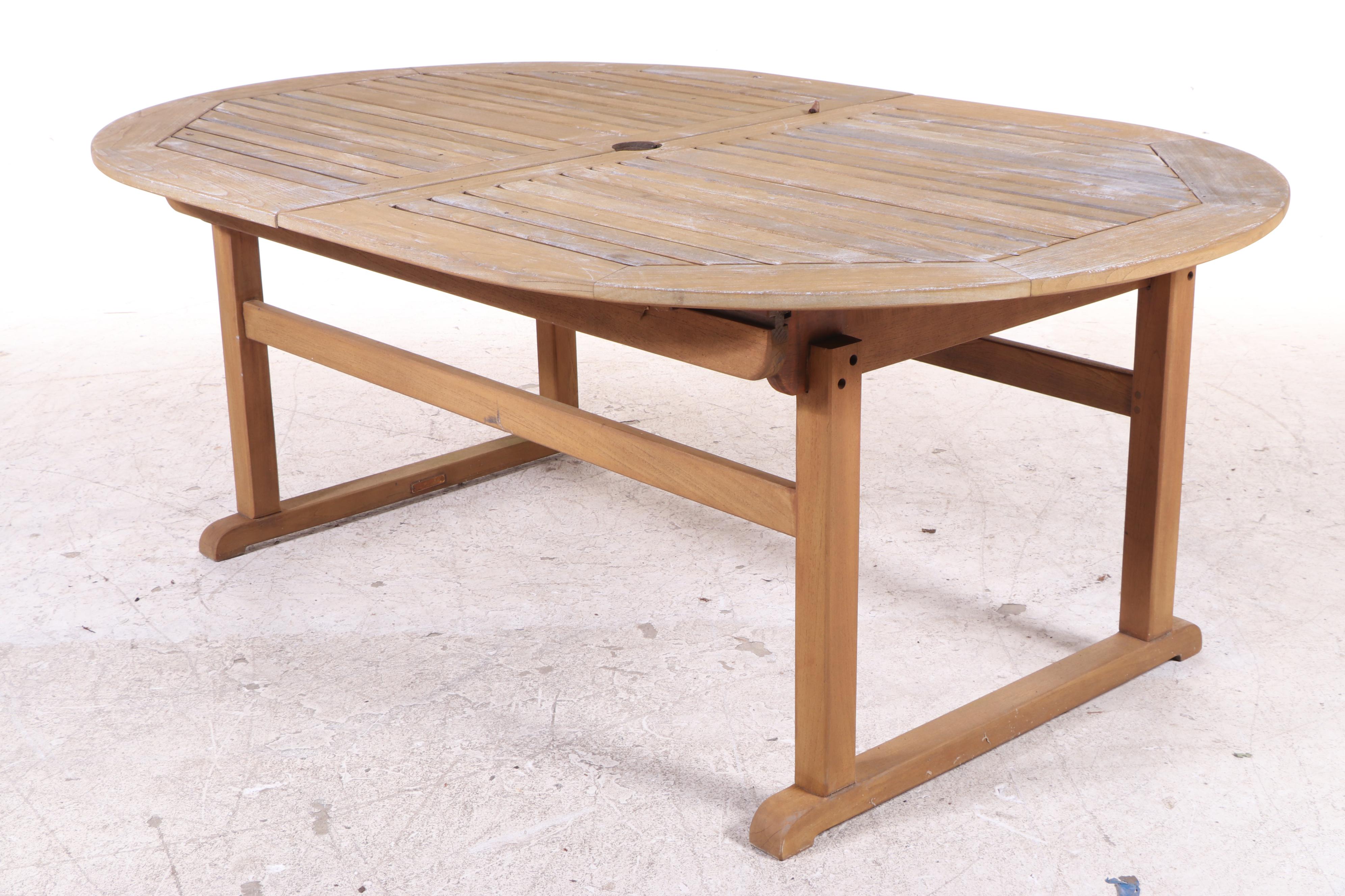 KingsleyBate Teak Patio Dining Set with Umbrella EBTH