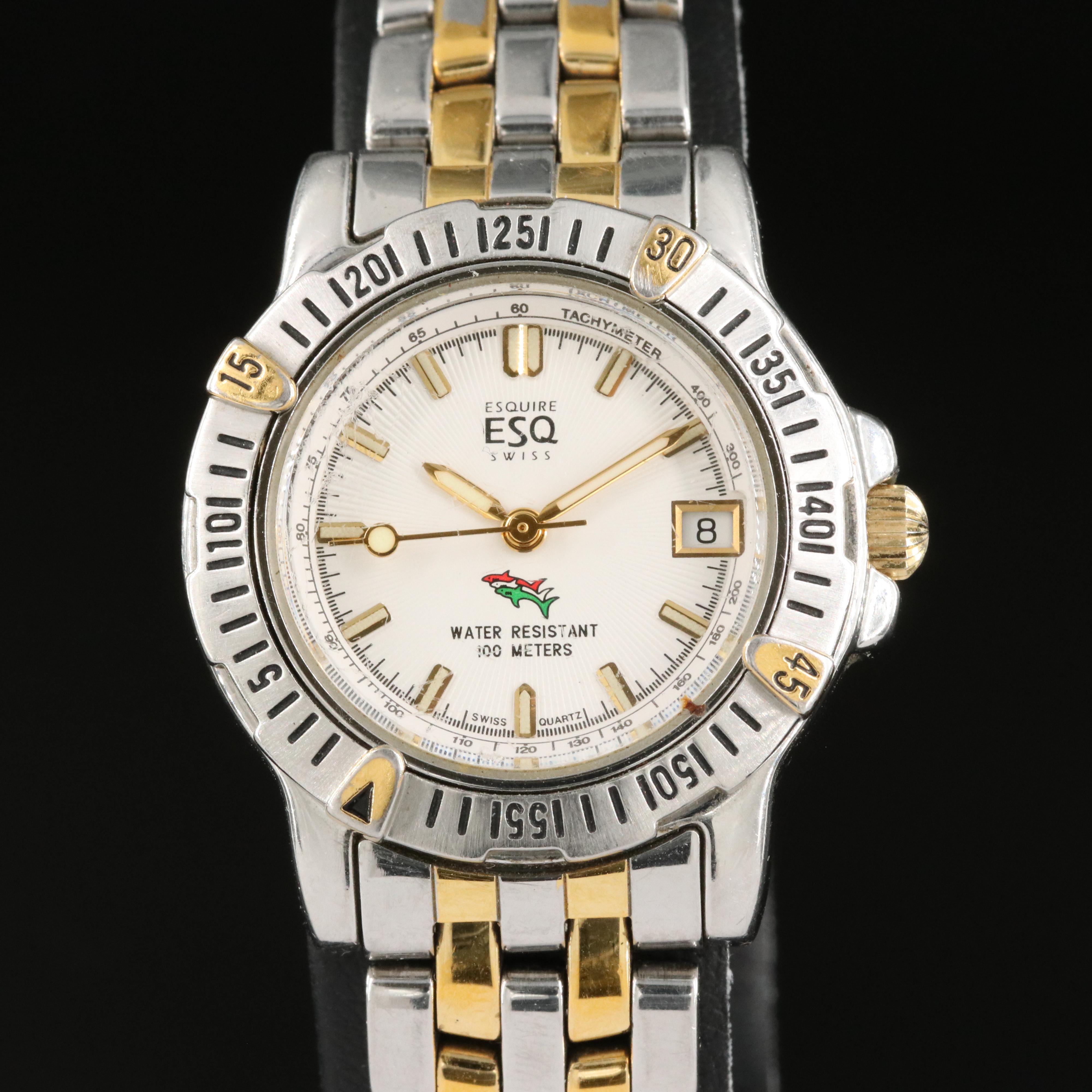 ESQ Esquire Swiss Quartz 100 Meters Water Reistant Wristwatch EBTH