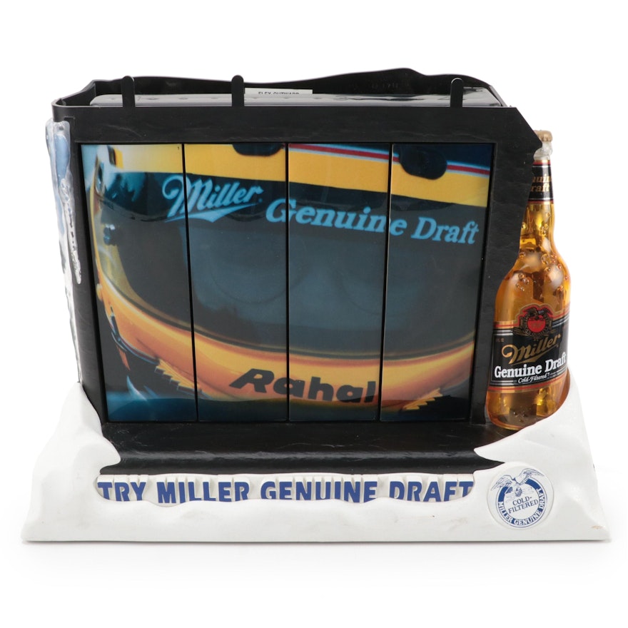 Indy Racing Bobby Rahal Miller Genuine Draft Illuminating Trivision Beer Sign