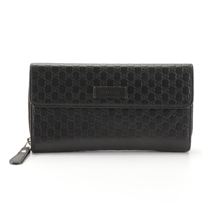 Gucci Long Wallet in Black GG Microguccissima Leather