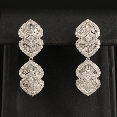 14K 3.93 CTW Diamond Arabesque Pendant Earrings