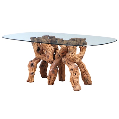 Grape Vine and Glass Dining Table