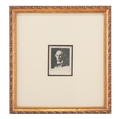 Restrike Etching After Édouard Manet "Portrait de Baudelaire"