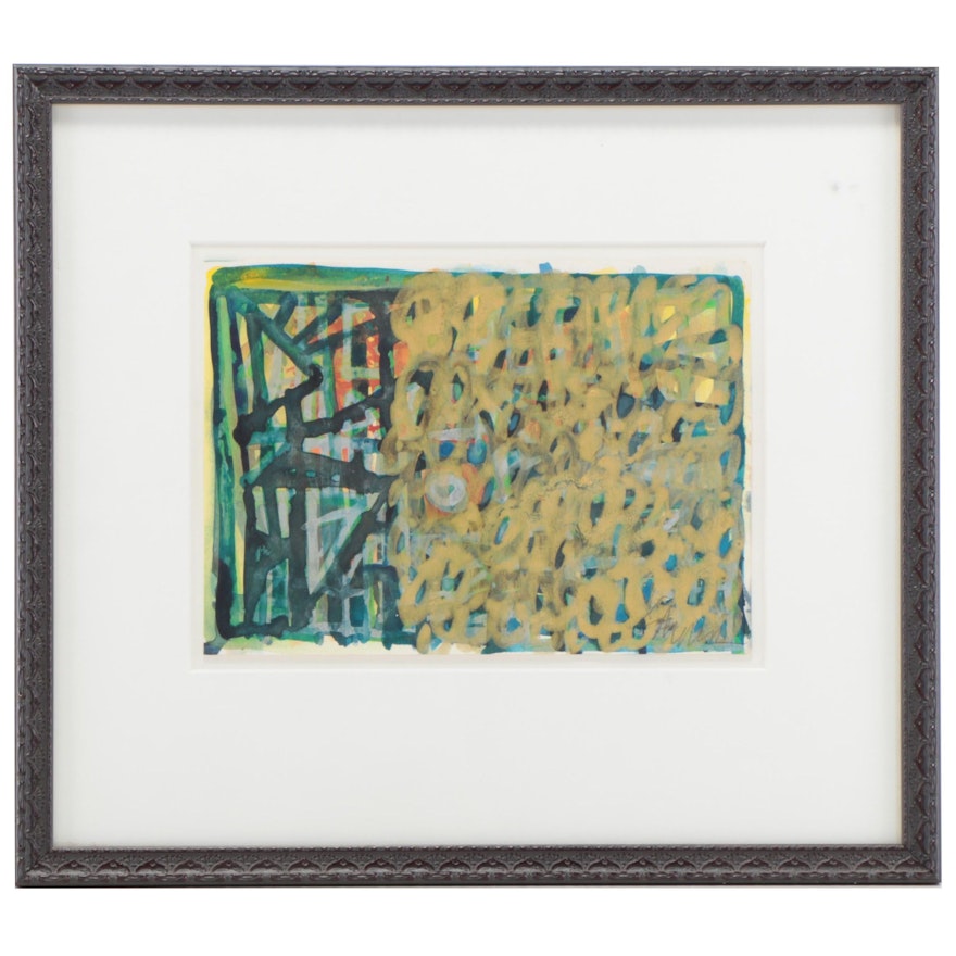 Sarah Roush Abstract Watercolor Paintings, Late 20th Century