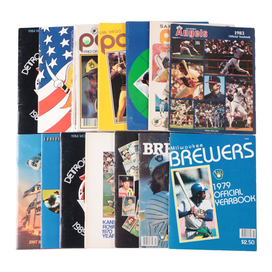 Angels, Brewers, Padres, Tigers, Other Baseball Yearbooks, Programs, 1970s–1980s