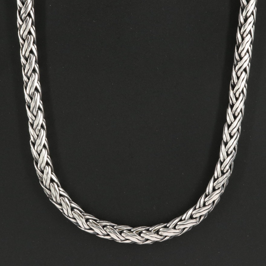 Sterling Wheat Chain Necklace