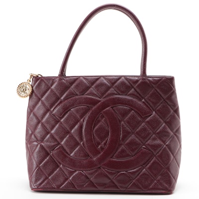 Chanel CC Medallion Tote in Quilted Caviar Leather