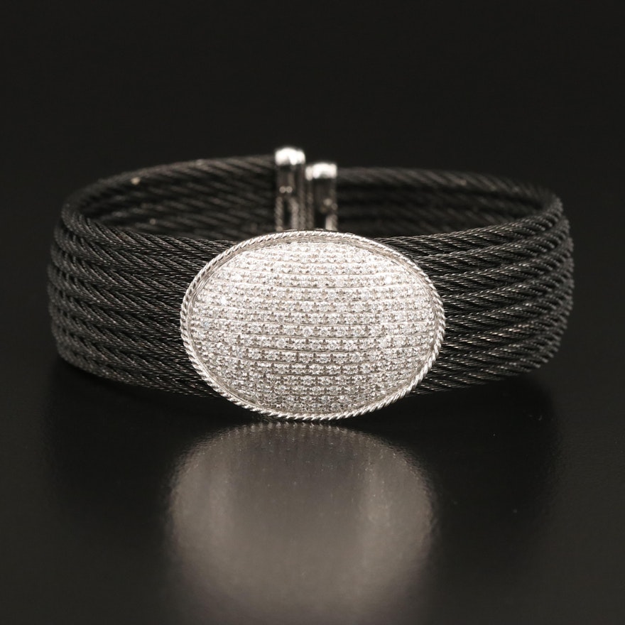 Charriol 18K Stainless Steel 1.35 CTW Diamond Bracelet