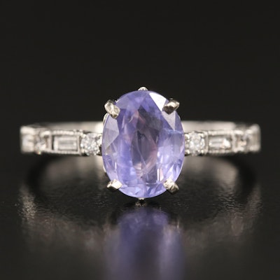 18K 3.07 CT Sapphire and Diamond Ring