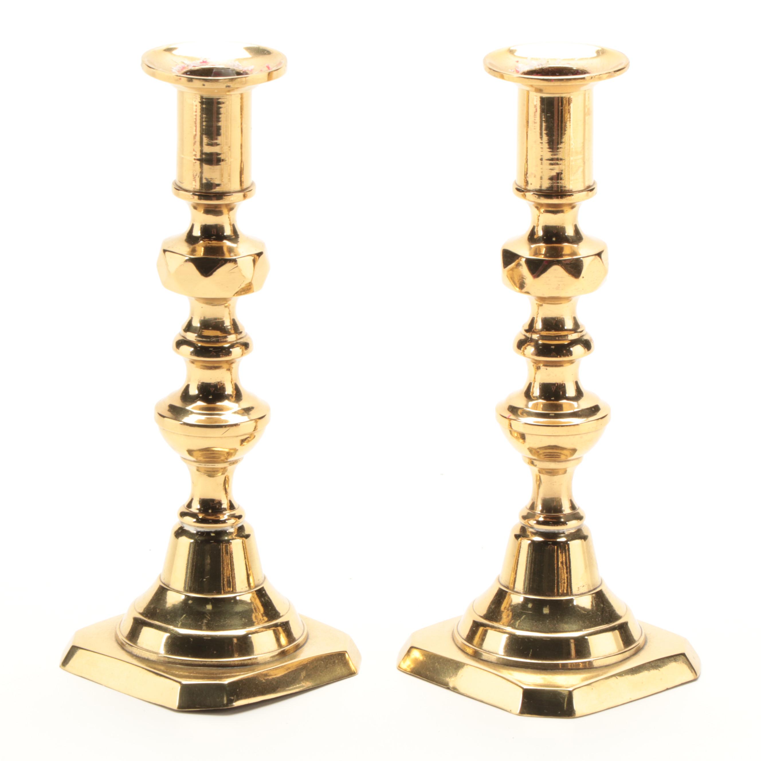 Rostand Brass Beehive and Diamond with Other Candlesticks and