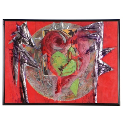 Sarah Roush Abstract Mixed Media Painting "Halberd Heart"