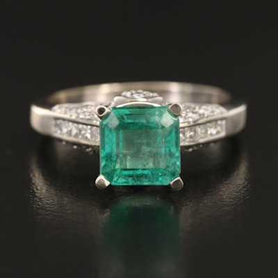 14K 2.84 CT Emerald and Diamond Ring with GIA Report