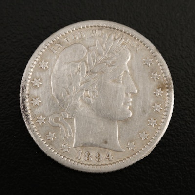 1894-O Barber Silver Quarter