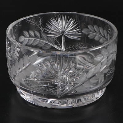 Dresden Cut Crystal Centerpiece Bowl