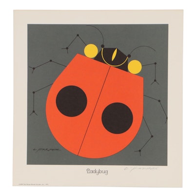 Charley Harper Color Lithograph "Ladybug," Late 20th Century