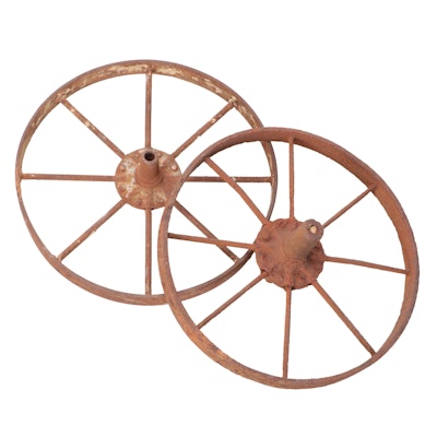 Cast Iron Wagon Wheel Rims, 19th Century