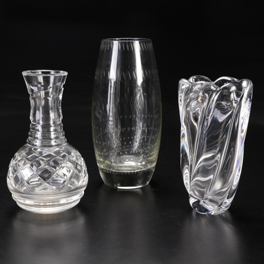 Waterford Crystal Open Carafe With Blown Swirl and Controlled Bubble Vases