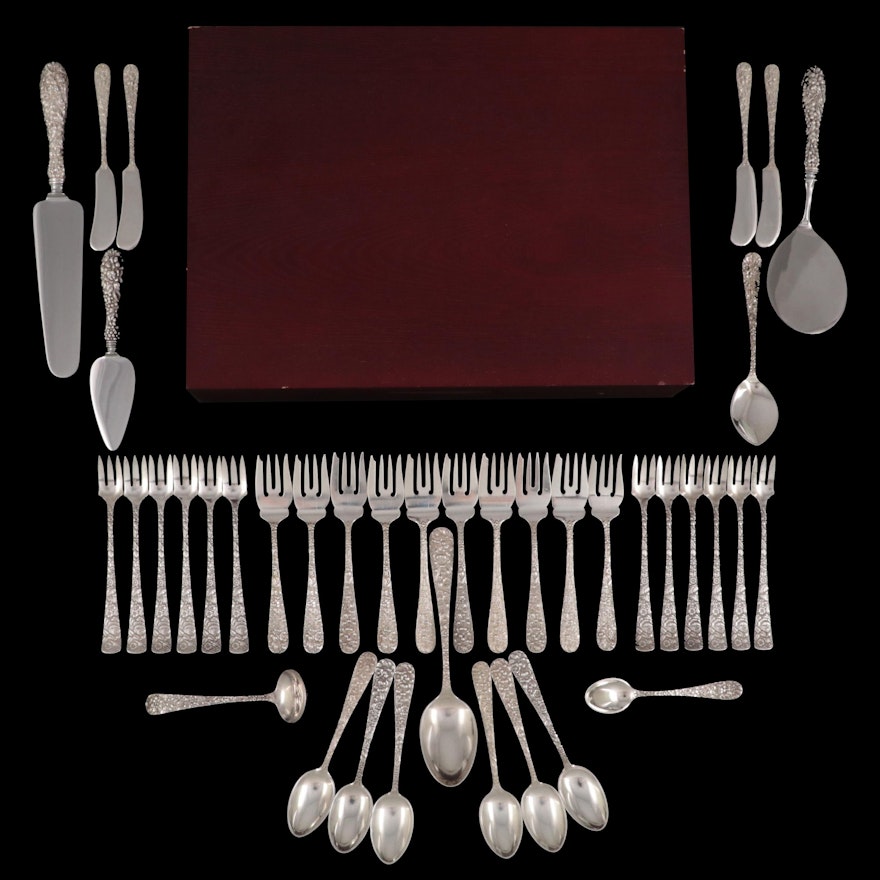 Stieff "Stieff Rose" Sterling Silver Flatware, Mid to Late 20th Century