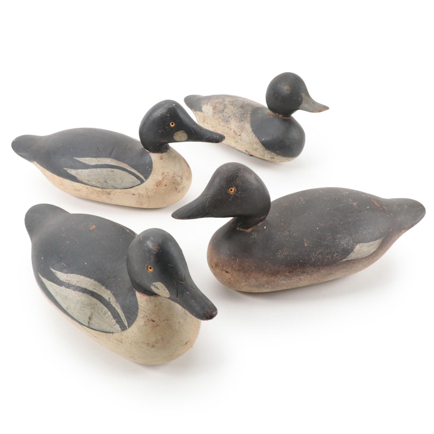 Hand-Painted and Carved Wooden Duck Decoys, Early to Mid-20th Century
