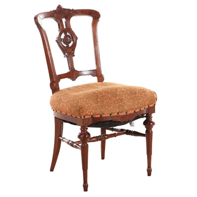 Victorian Renaissance Revival Walnut Side Chair, Late 19th Century
