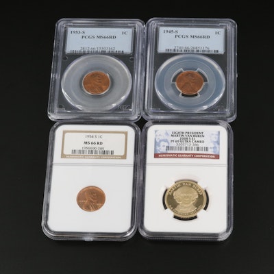 Four Certified High-Grade United States Coins