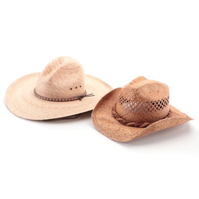 Lone Star Hats Gus Crease and Shady Brady Teardrop Crown Western Straw Hats