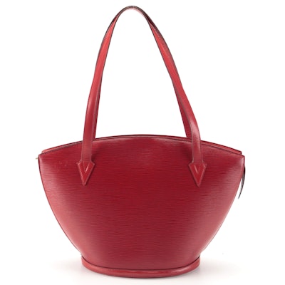 Louis Vuitton Saint Jacques Shoulder Bag in Castilian Red Epi and Smooth Leather