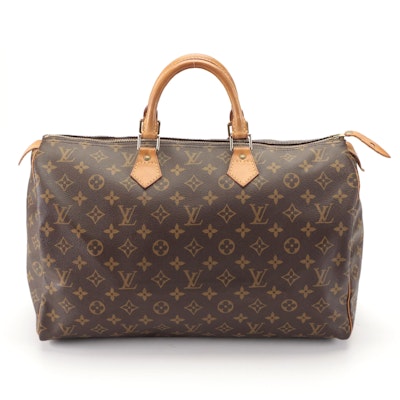 Louis Vuitton Speedy 40 in Monogram Canvas with Keys and Padlock