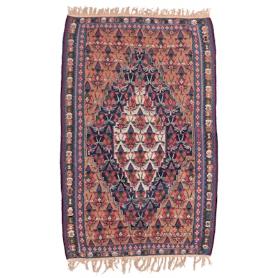 5'1 x 8'7 Handwoven Persian Senneh Kilim Area Rug