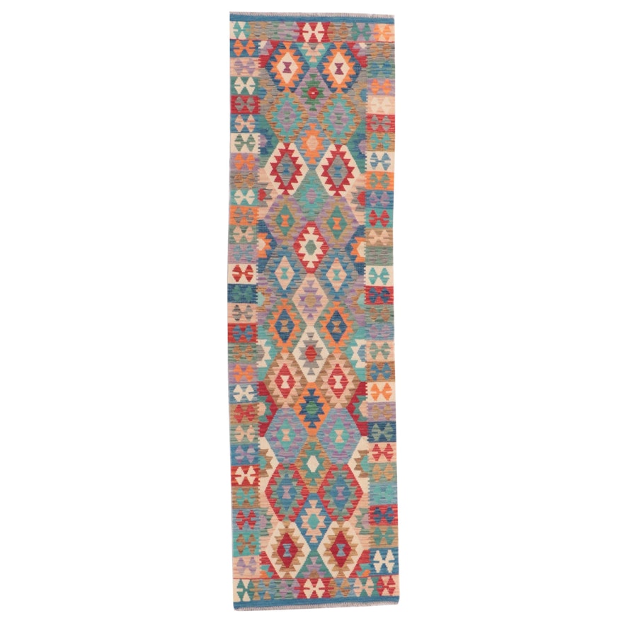 2'10 x 10'4 Handwoven Afghan Kilim Carpet Runner